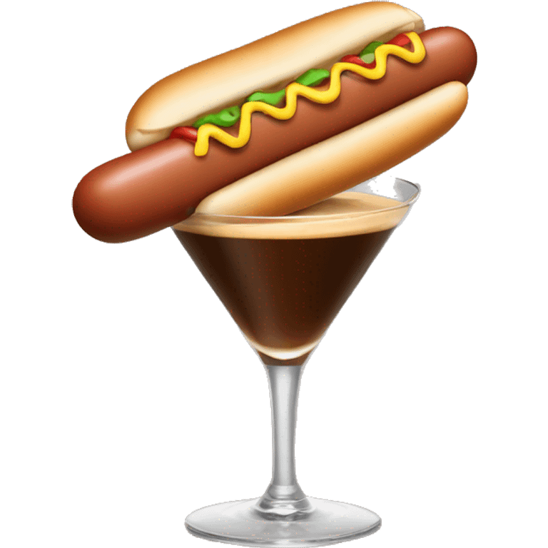 hot dog with an espresso martini emoji