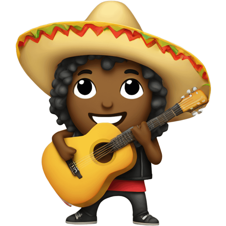 A taco playing a guitar emoji