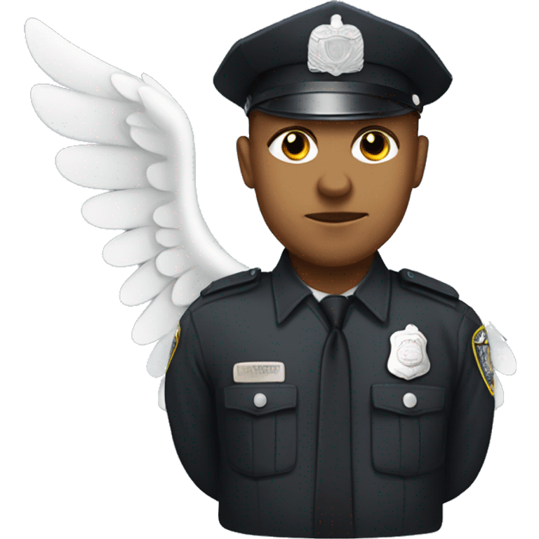 A White Police man with angel wings  emoji