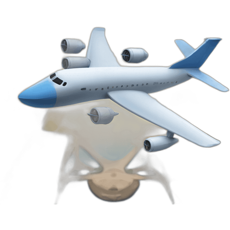 Plane with two towers in back ground emoji