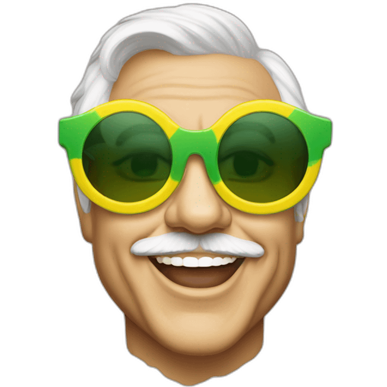 elton john wearing green and yellow patterned oversized sunglasses with scalloped edges for mardi gras emoji