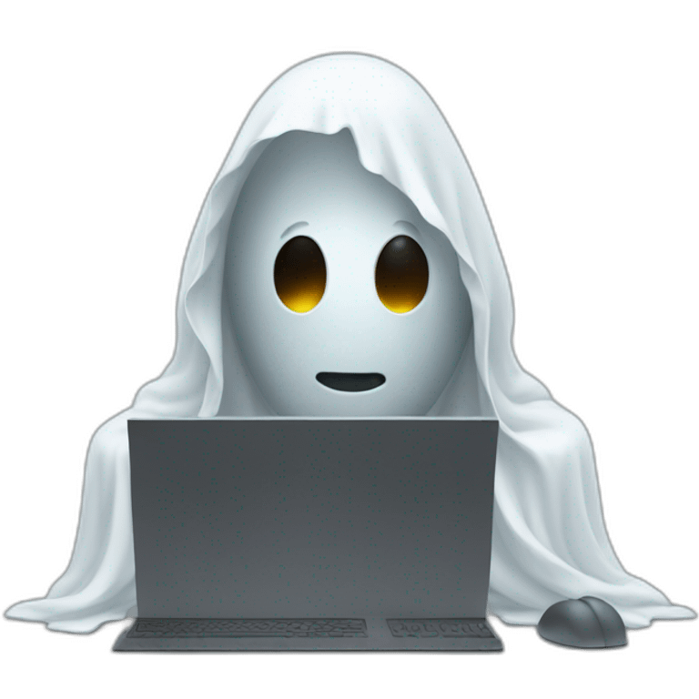 Ghost with a computer emoji