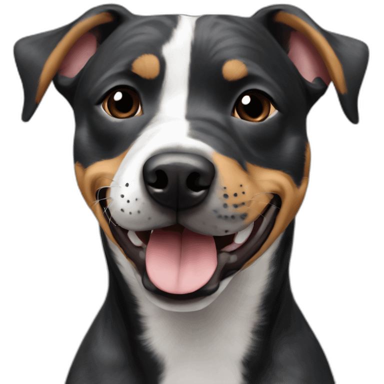 Pitbull Australian cattle dog mix with black fur who is really excited you came home emoji