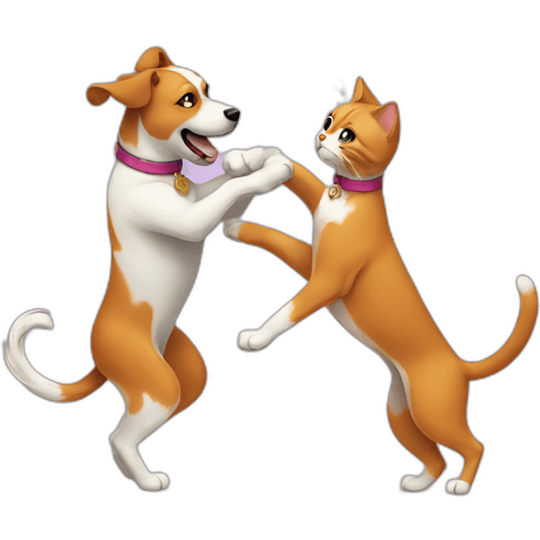 Dog and cat ballroom dancing emoji