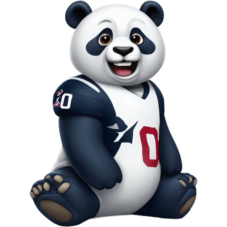 Panda wearing Houston Texans emoji