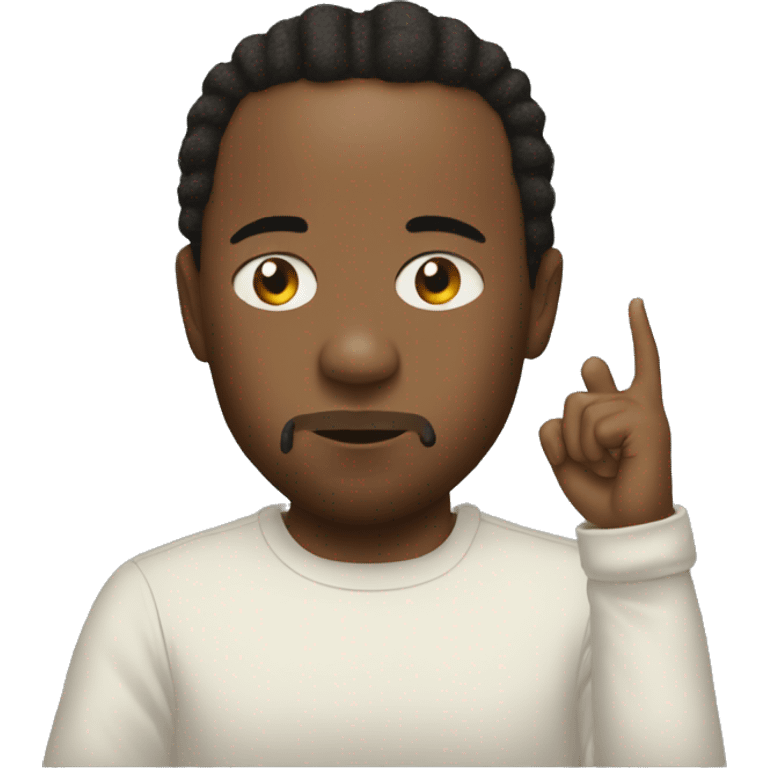 Kendrick Lamar with fingers on lips emoji