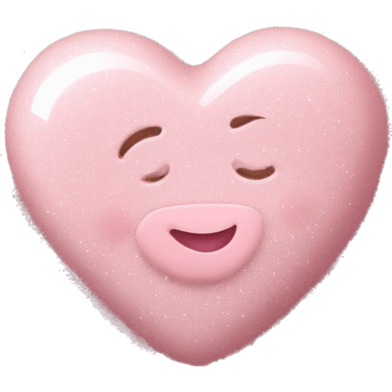 Baby pink heart with white glitter on it emoji