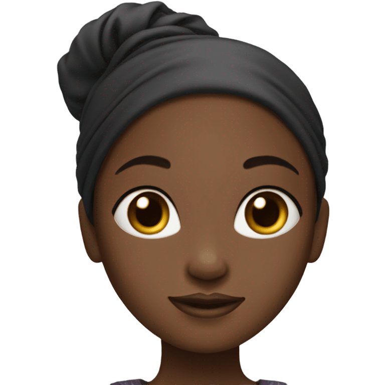 black girl with headscarf in a bun emoji