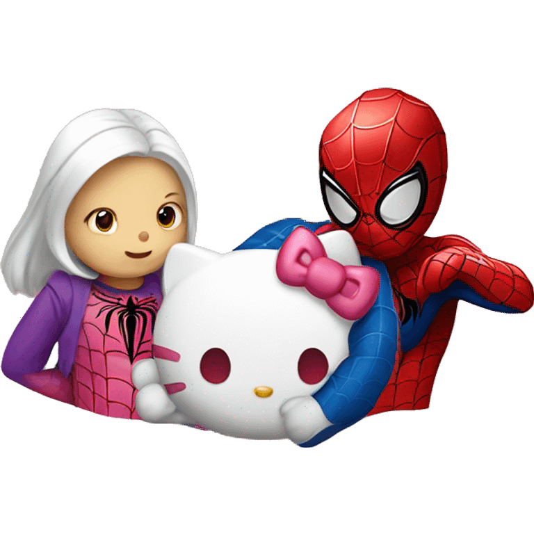 hello kitty and spiderman emoji