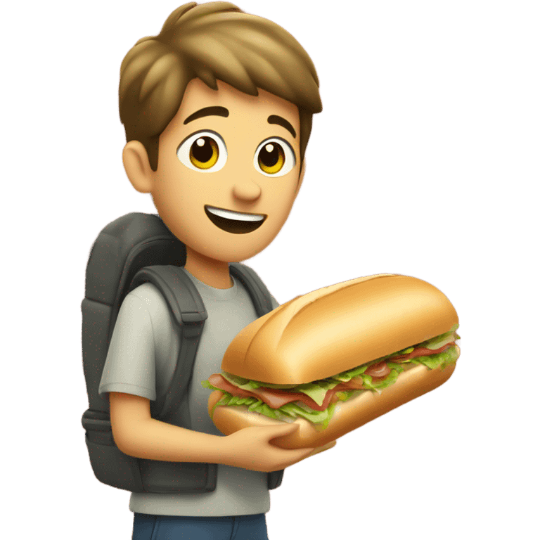 Boy with sub sandwich  emoji