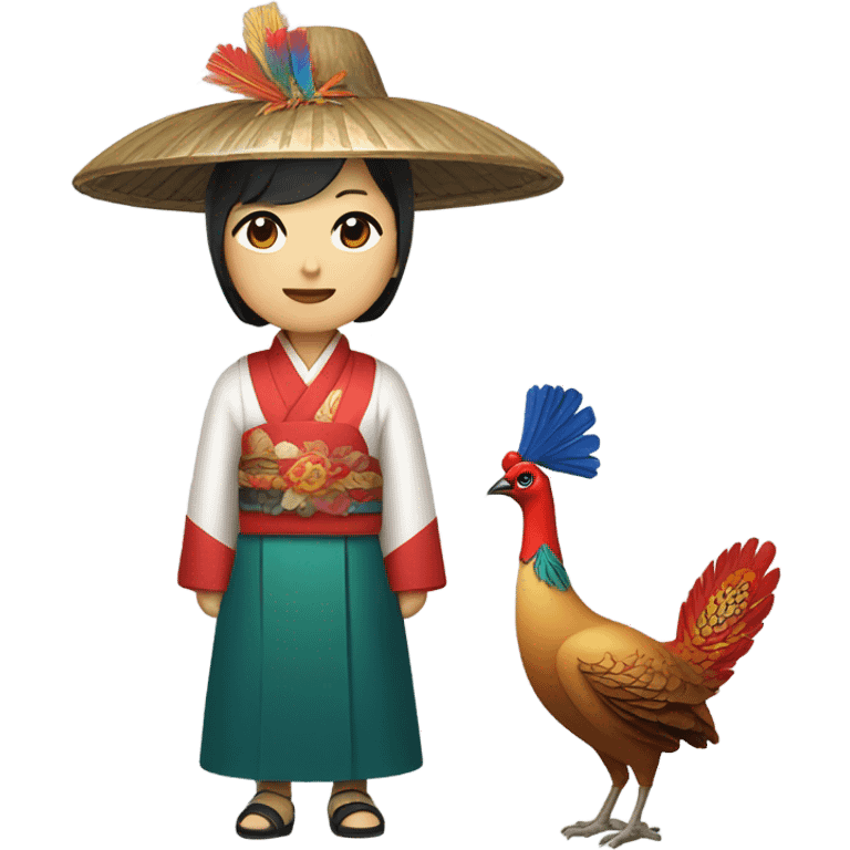 Korean with pheasant  emoji