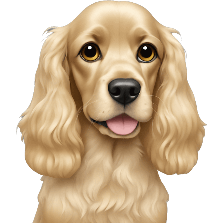 Cocker spaniel with blond girl emoji