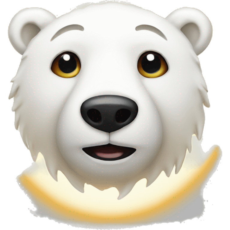 Sun with polar bear face emoji