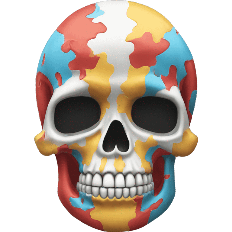 skull in the shape and colours of austra emoji