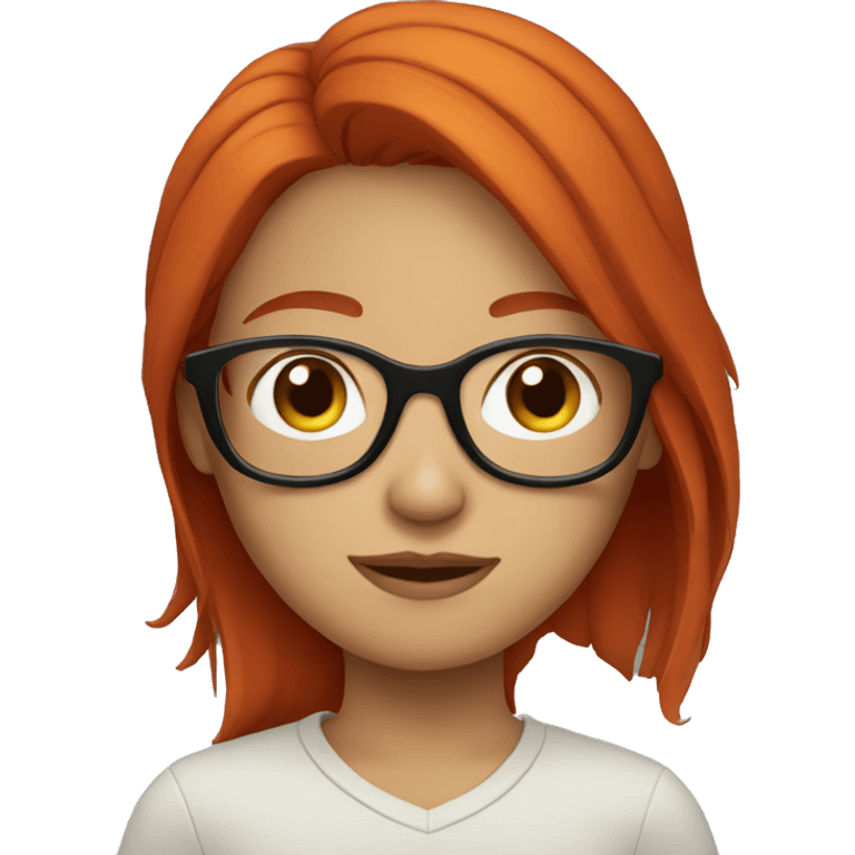 red hair girl with glasses emoji