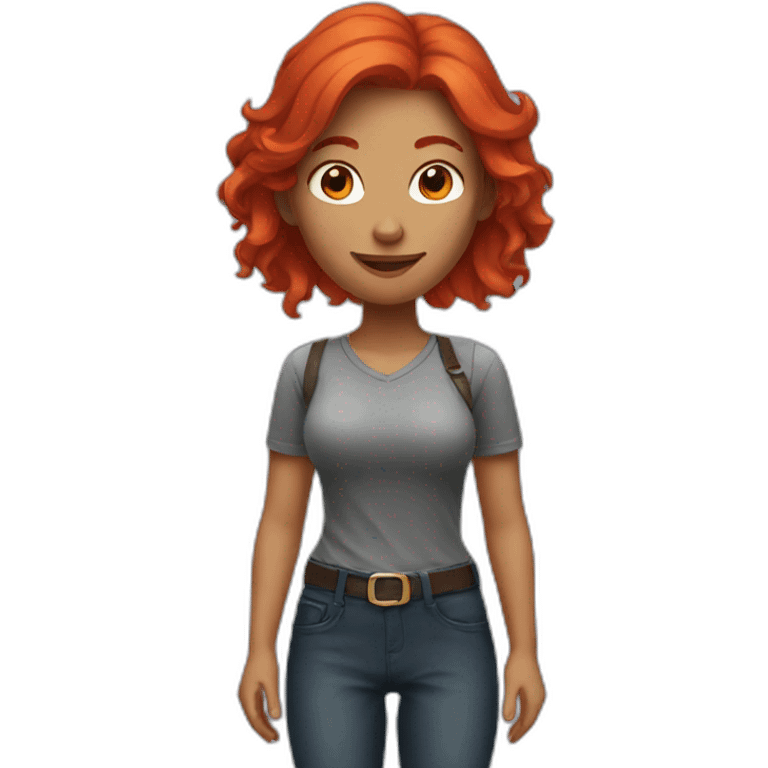 red hair women who loves gaming emoji