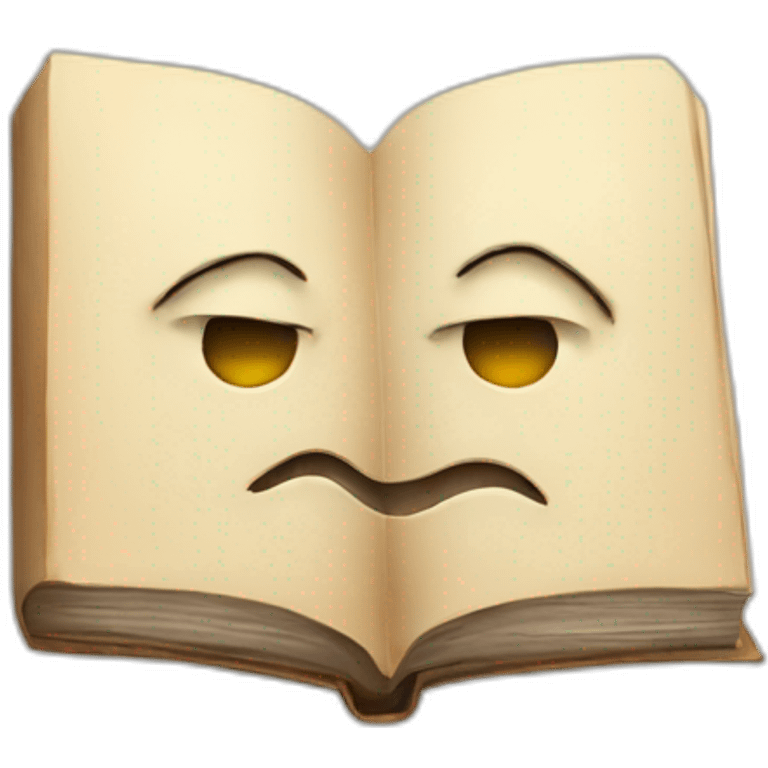 Book with face emoji