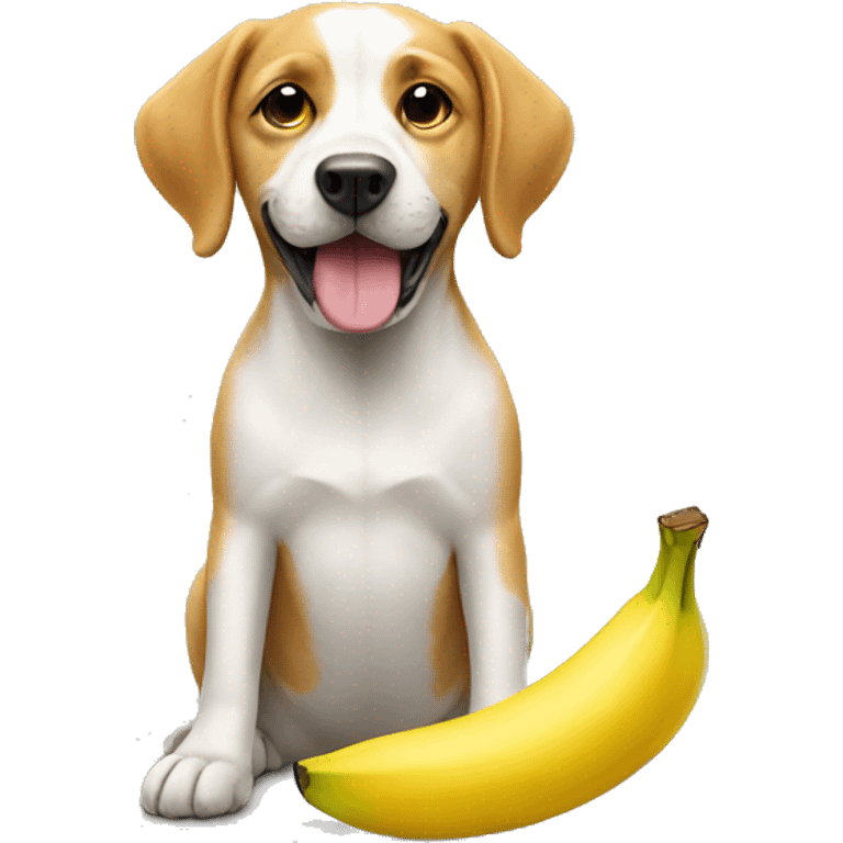 dog with banana  emoji