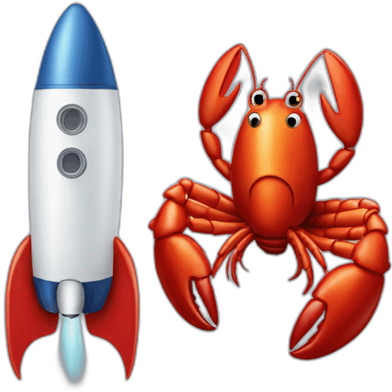 lobster and space rocket emoji