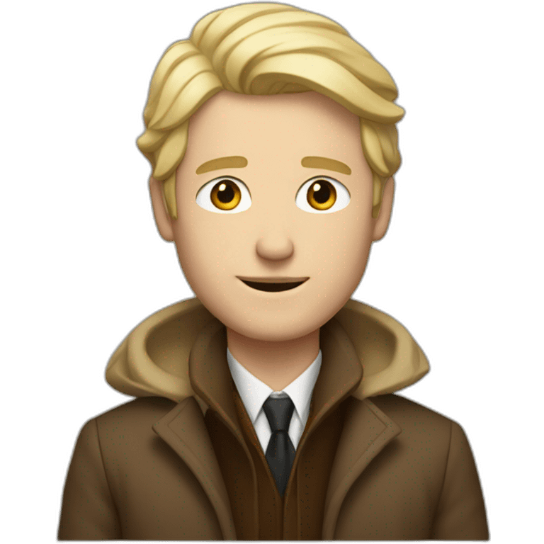 rich white man; blond hair ; brown coat emoji