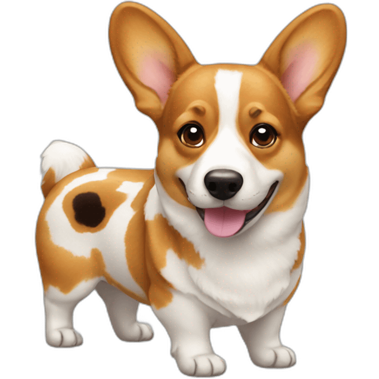 Corgi with cow spots emoji