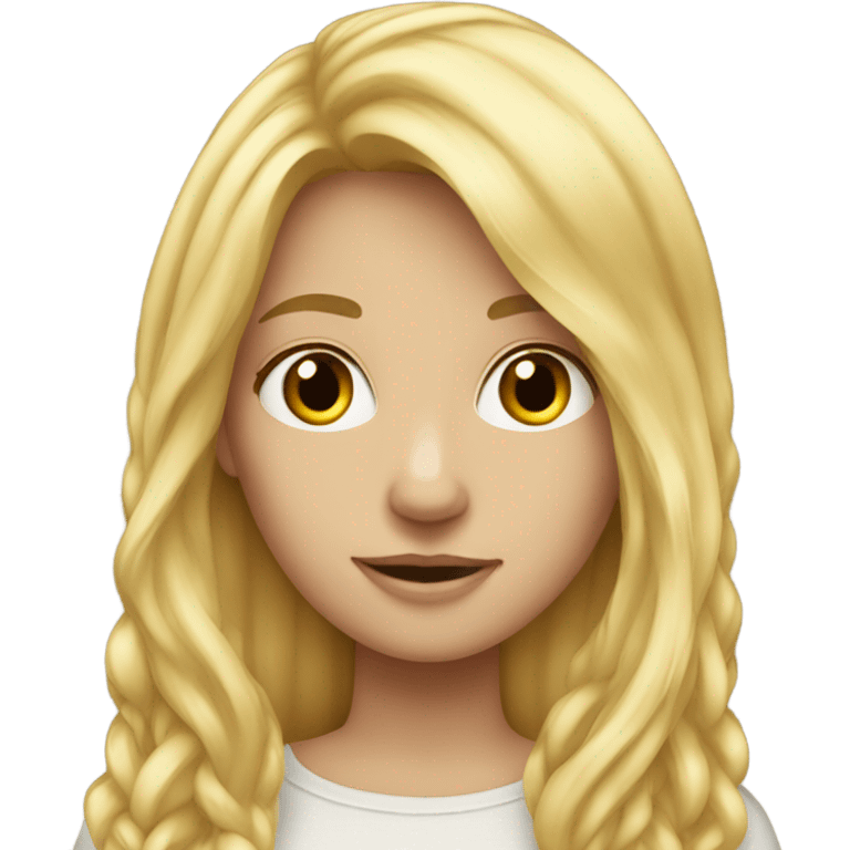 long blond haired girl in full hight emoji