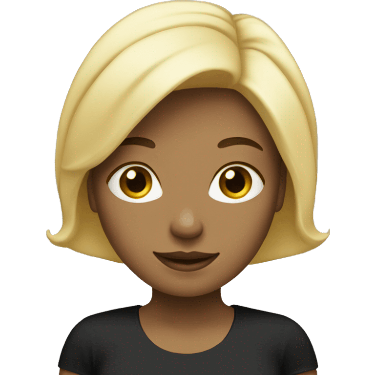  blonde, females,  wearing,  blac emoji