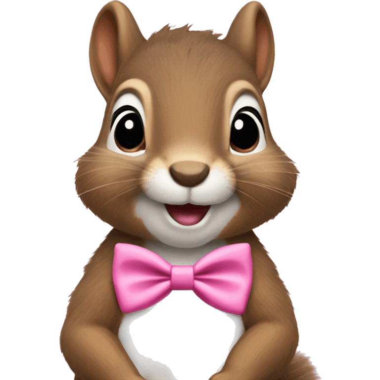 Squirrel with pink bow tie emoji