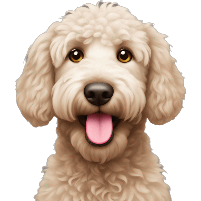 Bright pink nose on a labradoodle  emoji