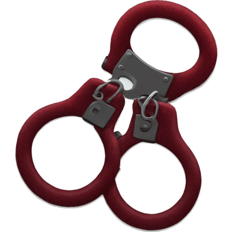 Dark red fuzzy handcuffs emoji