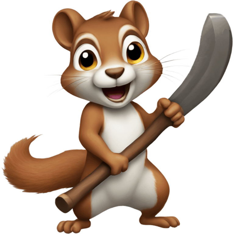 Squirrel holding two tomahawks emoji