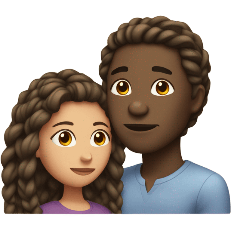 black male braids kissing female brown hair head only emoji