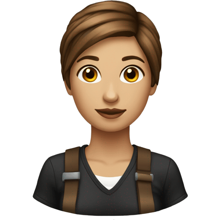 Brown hair tattoo artist female emoji