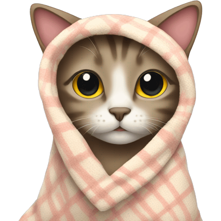 Cat wearing a blanket emoji