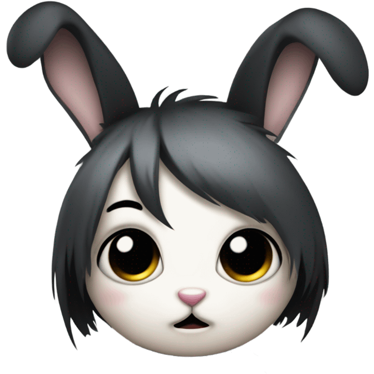 Emo bunny with bangs  emoji