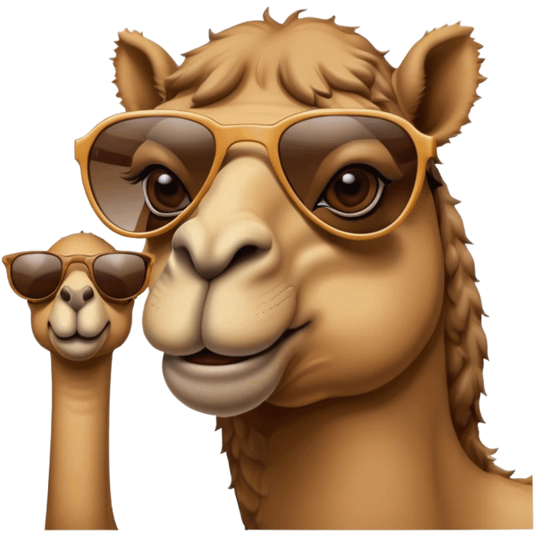 A scolding camel with sunglasses emoji