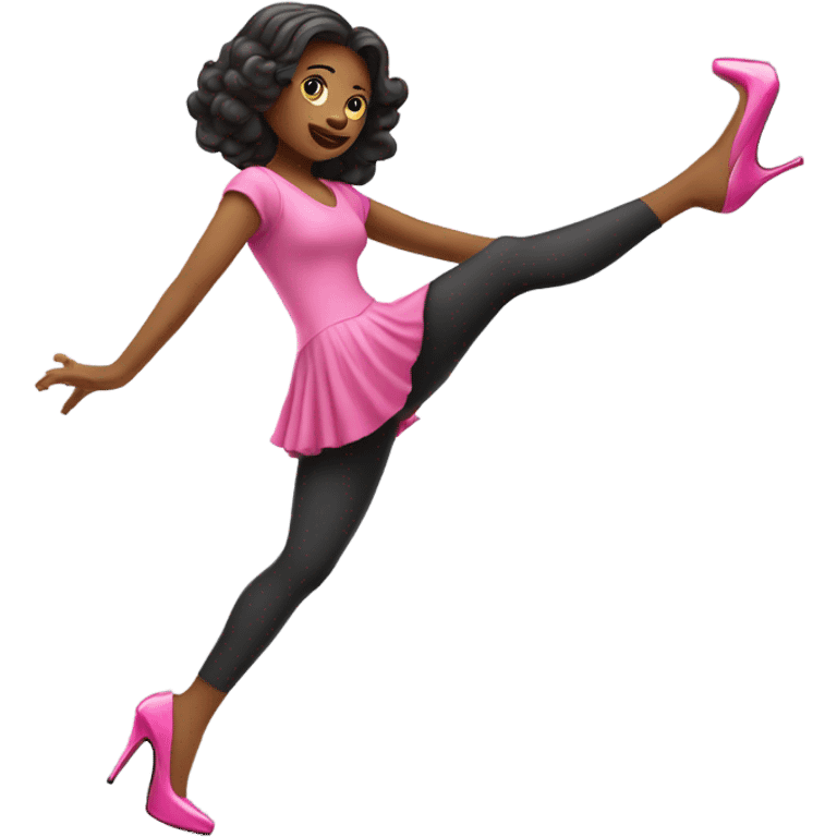 Dancing high heels girl in pink emoji