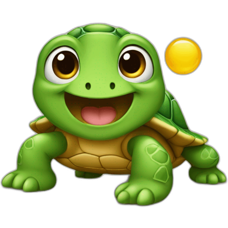 Bébé sur tortue emoji