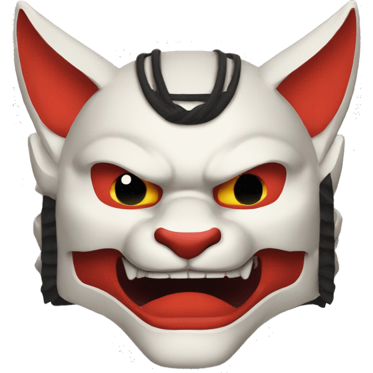 Samurai kitsune oni mask emoji