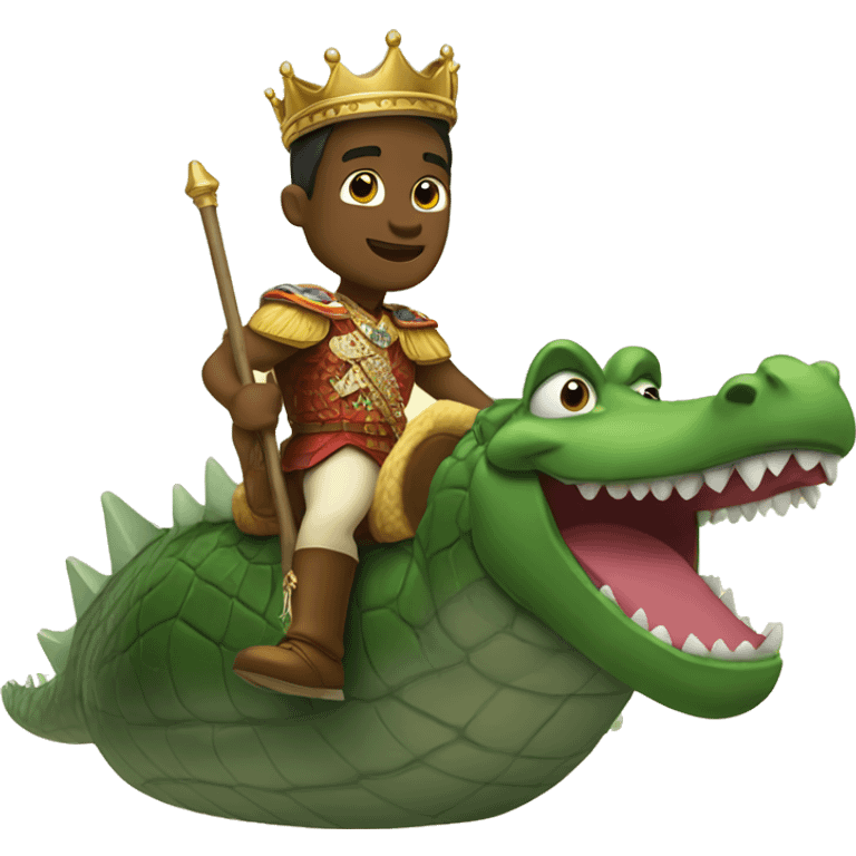 King riding an alligator  emoji