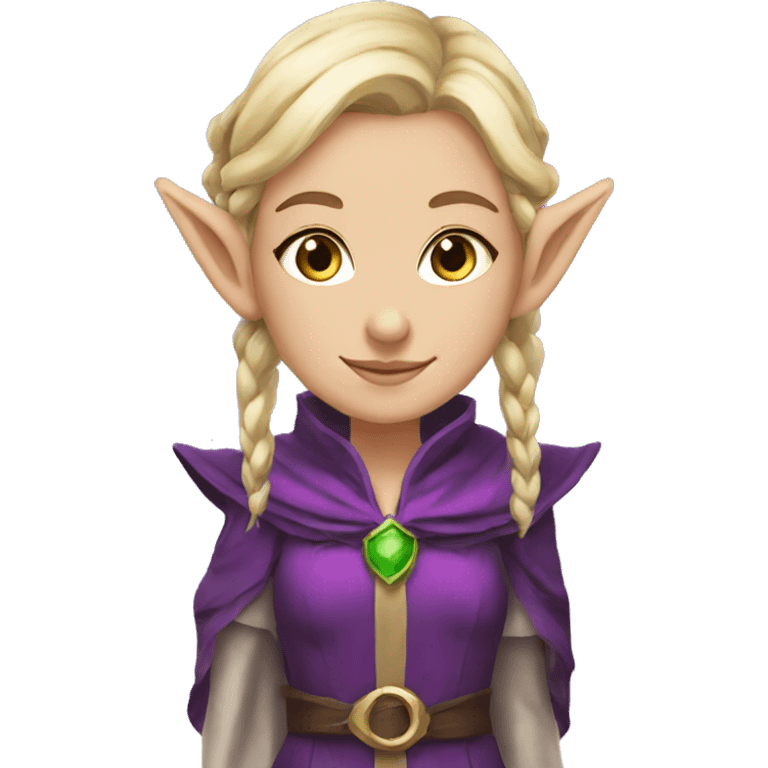 Noble female Elf with Elf ears and blonde hair and purple robes emoji