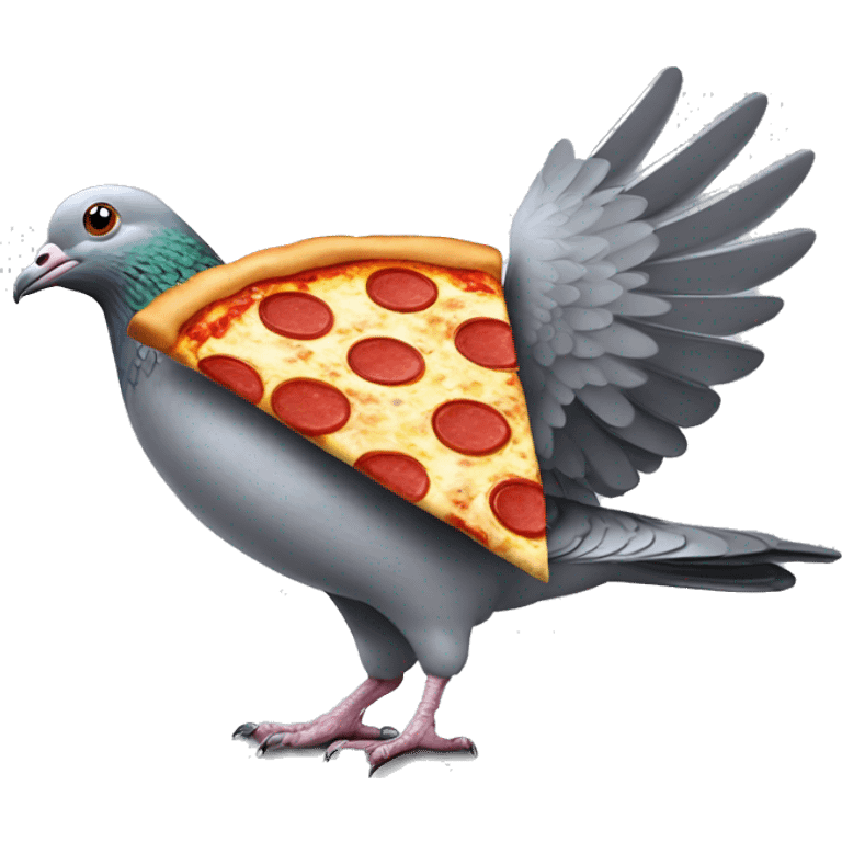 pigeon carrying a pizza emoji