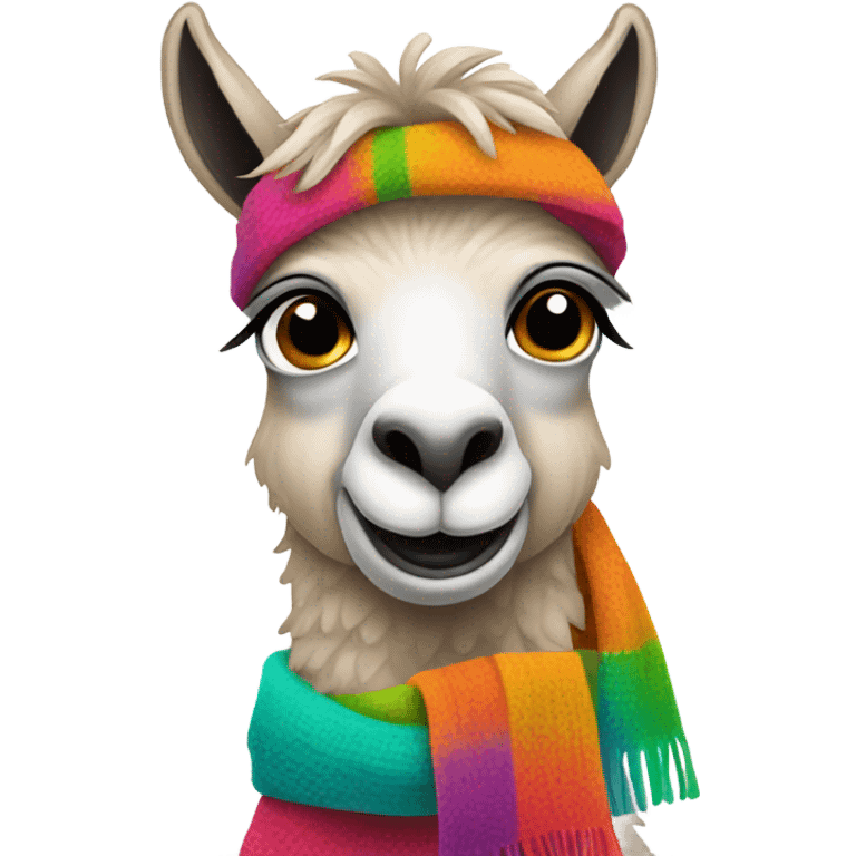 Llama in a scarf emoji