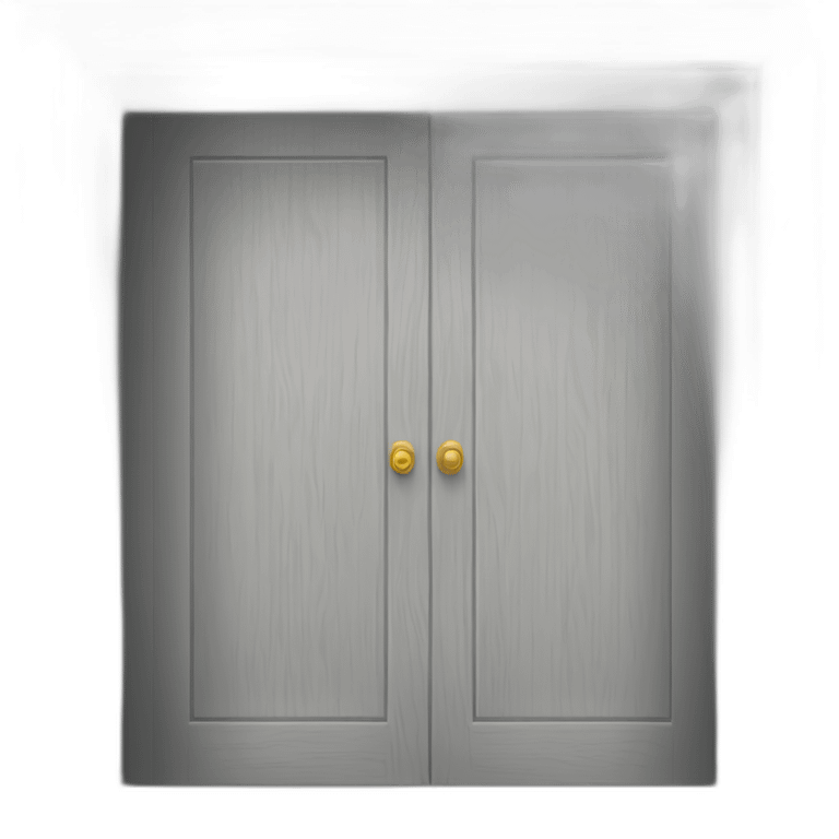 One gray wood open door perspective emoji