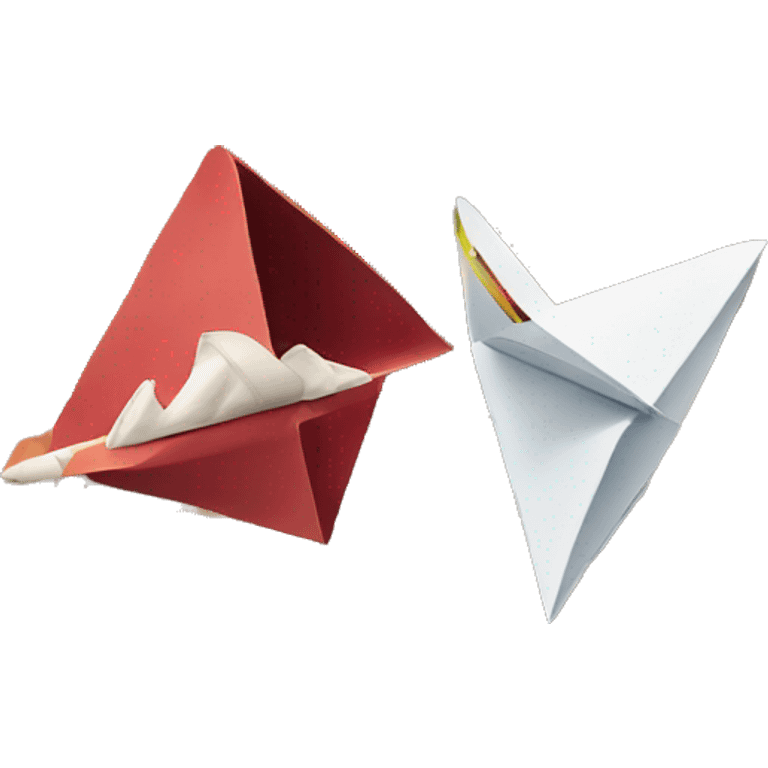 Two condos being pummelled by a paper plane in a movie  emoji