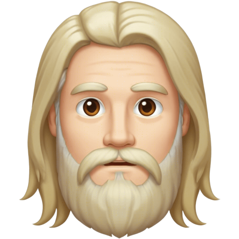 White guy with long hair and beard emoji