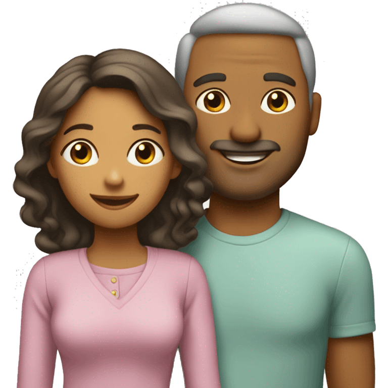 Mom daughter and dad liht color emoji