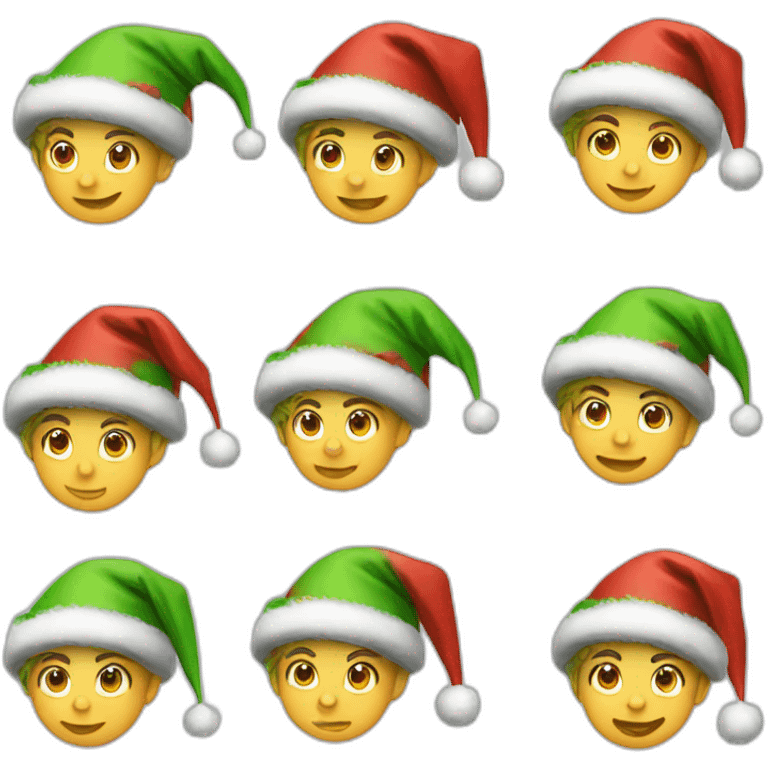 a christmas elf with christmas hat emoji emoji