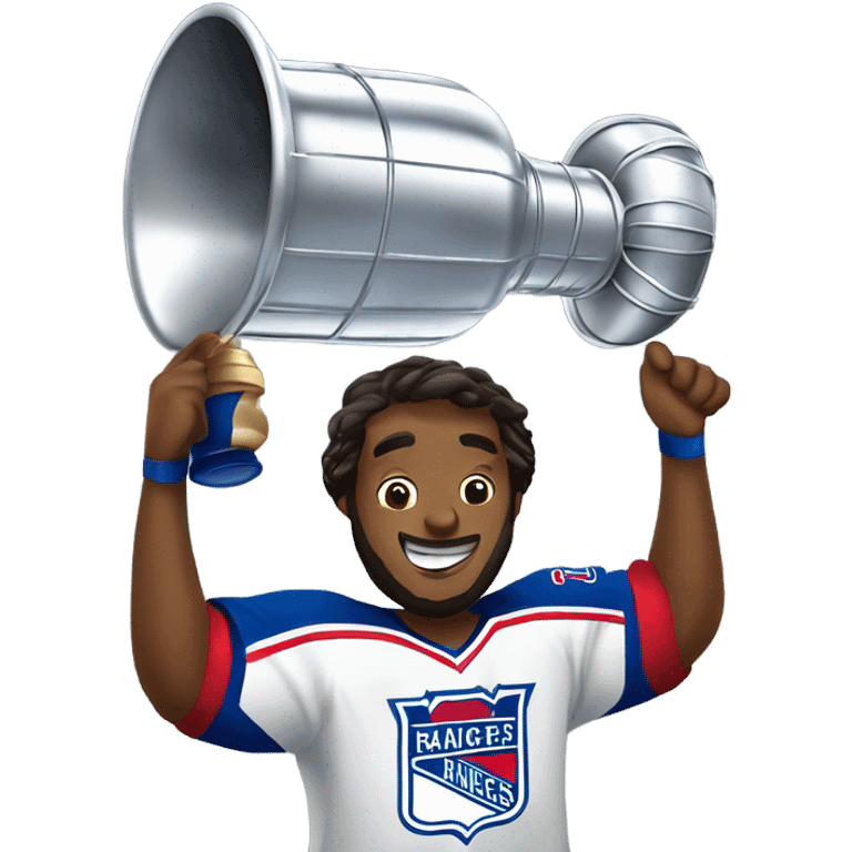 New York Rangers hockey player holding the Stanley Cup emoji