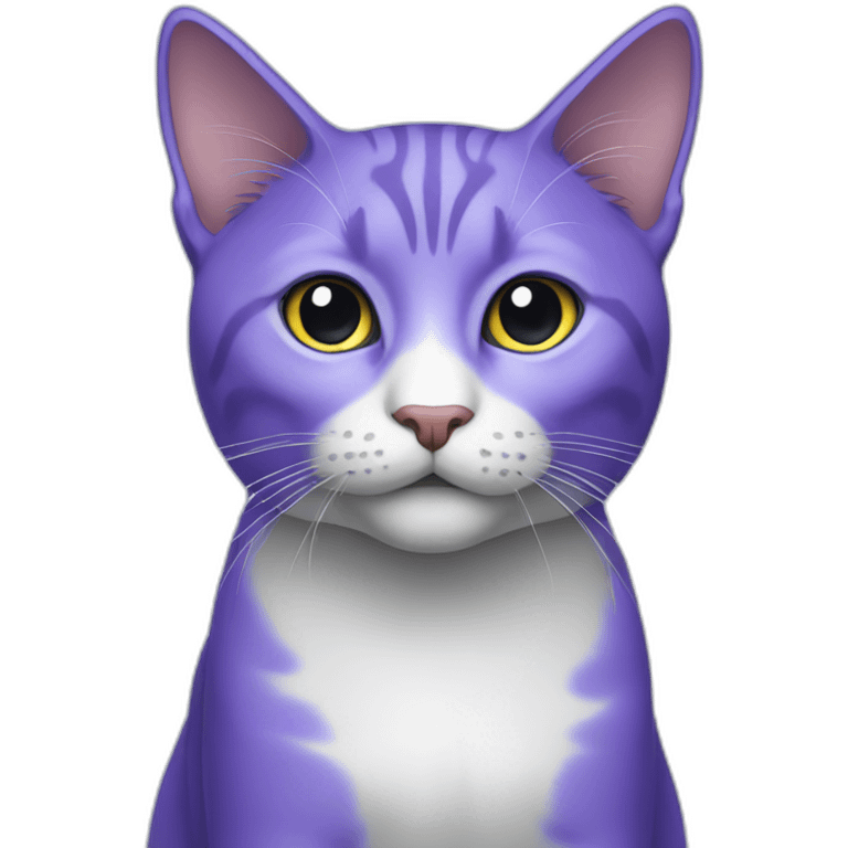 Cat purple blue emoji